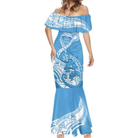 Personalised New Zealand Autism Awareness Mermaid Dress NZ Fern With Maori Koru Lizard LT14 - Polynesian Pride