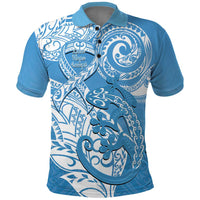 Personalised New Zealand Autism Awareness Polo Shirt NZ Fern With Maori Koru Lizard LT14 Blue - Polynesian Pride