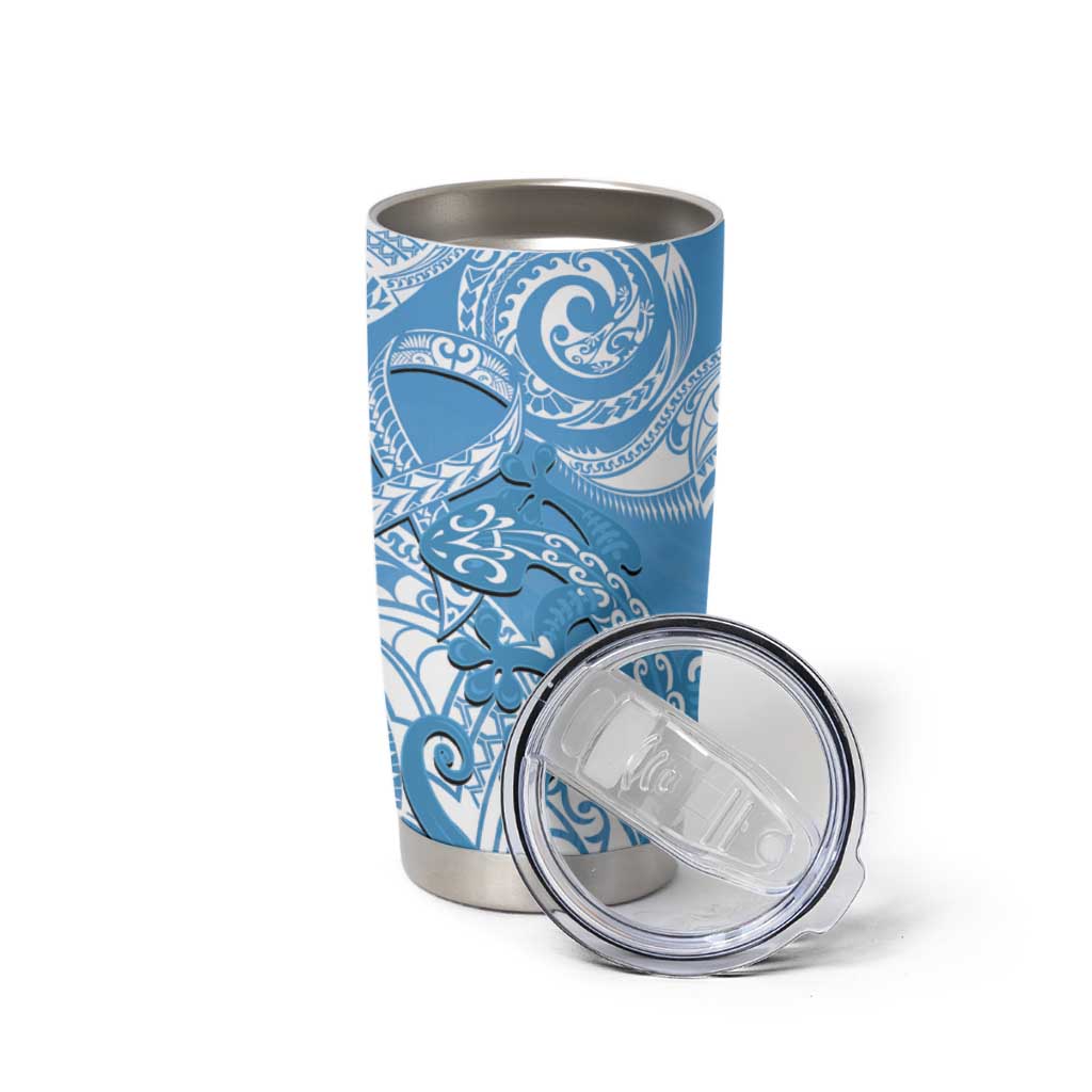 New Zealand Autism Awareness Tumbler Cup NZ Fern With Maori Koru Lizard LT14 - Polynesian Pride