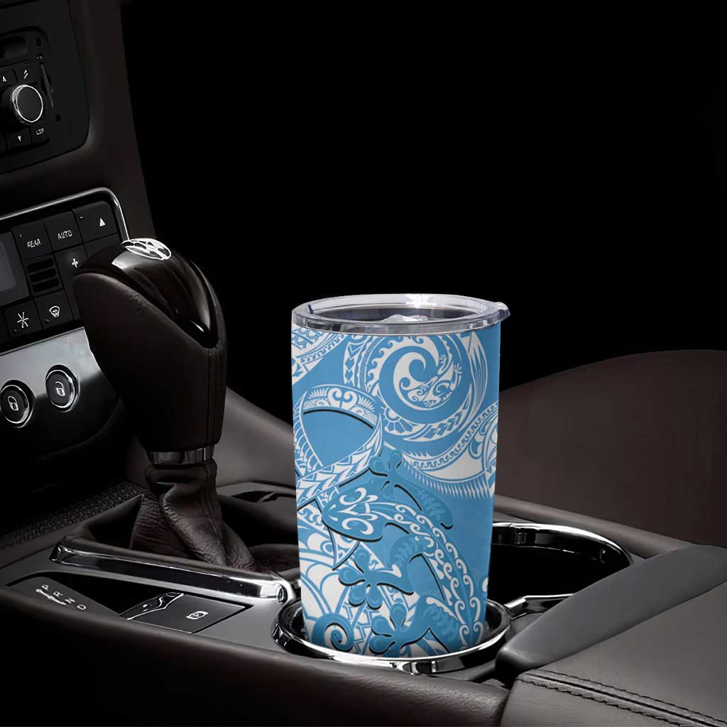 New Zealand Autism Awareness Tumbler Cup NZ Fern With Maori Koru Lizard LT14 - Polynesian Pride