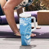 New Zealand Autism Awareness Tumbler With Handle NZ Fern With Maori Koru Lizard LT14 - Polynesian Pride