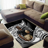 Custom New Zealand Silver Fern Rugby Area Rug 2024 Aotearoa Maori Mascot Go All Black LT14 - Polynesian Pride