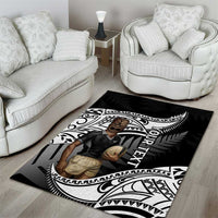 Custom New Zealand Silver Fern Rugby Area Rug 2024 Aotearoa Maori Mascot Go All Black LT14 - Polynesian Pride