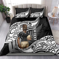 Custom New Zealand Silver Fern Rugby Bedding Set 2024 Aotearoa Maori Mascot Go All Black LT14 - Polynesian Pride