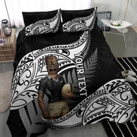 Custom New Zealand Silver Fern Rugby Bedding Set 2024 Aotearoa Maori Mascot Go All Black LT14 - Polynesian Pride