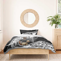 Custom New Zealand Silver Fern Rugby Bedding Set 2024 Aotearoa Maori Mascot Go All Black LT14 - Polynesian Pride