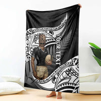 Custom New Zealand Silver Fern Rugby Blanket 2024 Aotearoa Maori Mascot Go All Black LT14 - Polynesian Pride