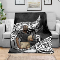 Custom New Zealand Silver Fern Rugby Blanket 2024 Aotearoa Maori Mascot Go All Black LT14 - Polynesian Pride