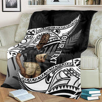 Custom New Zealand Silver Fern Rugby Blanket 2024 Aotearoa Maori Mascot Go All Black LT14 - Polynesian Pride