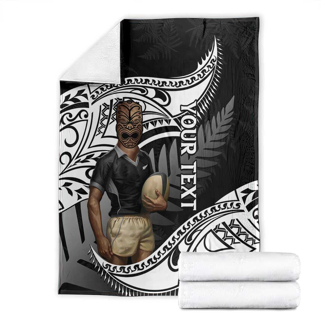 Custom New Zealand Silver Fern Rugby Blanket 2024 Aotearoa Maori Mascot Go All Black LT14 - Polynesian Pride