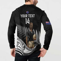 Custom New Zealand Silver Fern Rugby Button Sweatshirt 2024 Aotearoa Maori Mascot Go All Black LT14 - Polynesian Pride