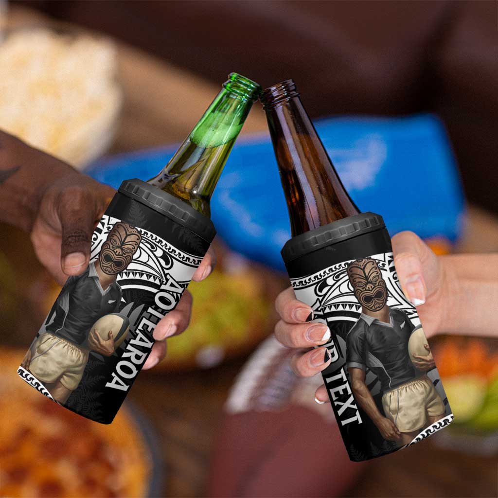 Custom New Zealand Silver Fern Rugby 4 in 1 Can Cooler Tumbler 2024 Aotearoa Maori Mascot Go All Black LT14 - Polynesian Pride