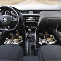Custom New Zealand Silver Fern Rugby Car Mats 2024 Aotearoa Maori Mascot Go All Black LT14 Set 2pcs - Front Black - Polynesian Pride