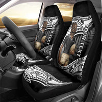 Custom New Zealand Silver Fern Rugby Car Seat Cover 2024 Aotearoa Maori Mascot Go All Black LT14 - Polynesian Pride