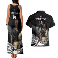 Custom New Zealand Silver Fern Rugby Couples Matching Tank Maxi Dress and Hawaiian Shirt 2024 Aotearoa Maori Mascot Go All Black LT14 - Polynesian Pride
