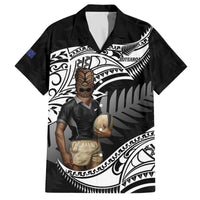 Custom New Zealand Silver Fern Rugby Family Matching Puletasi and Hawaiian Shirt 2024 Aotearoa Maori Mascot Go All Black LT14 Dad's Shirt - Short Sleeve Black - Polynesian Pride