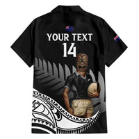 Custom New Zealand Silver Fern Rugby Family Matching Short Sleeve Bodycon Dress and Hawaiian Shirt 2024 Aotearoa Maori Mascot Go All Black LT14 - Polynesian Pride