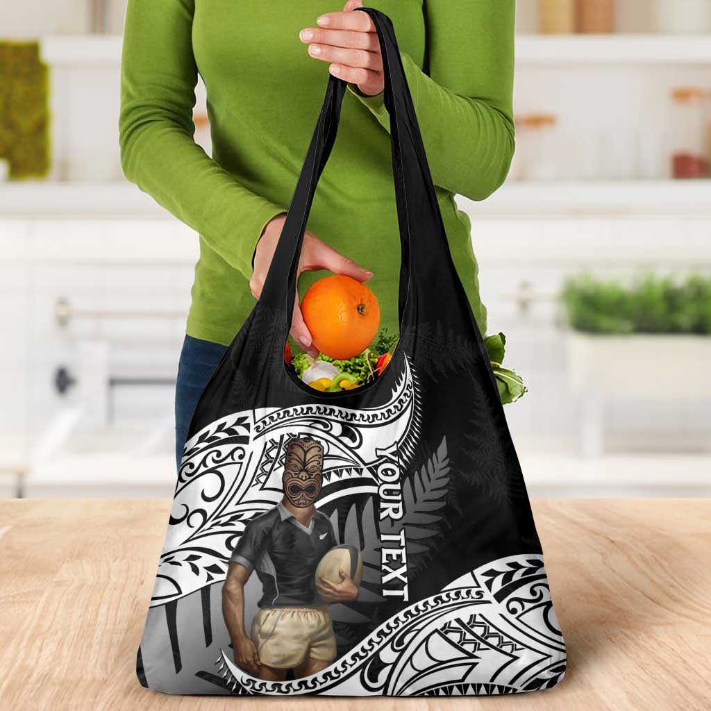 Custom New Zealand Silver Fern Rugby Grocery Bag 2024 Aotearoa Maori Mascot Go All Black LT14 - Polynesian Pride