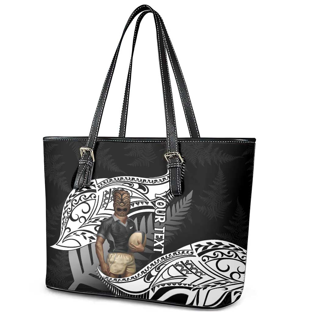 Custom New Zealand Silver Fern Rugby Leather Tote Bag 2024 Aotearoa Maori Mascot Go All Black LT14 - Polynesian Pride