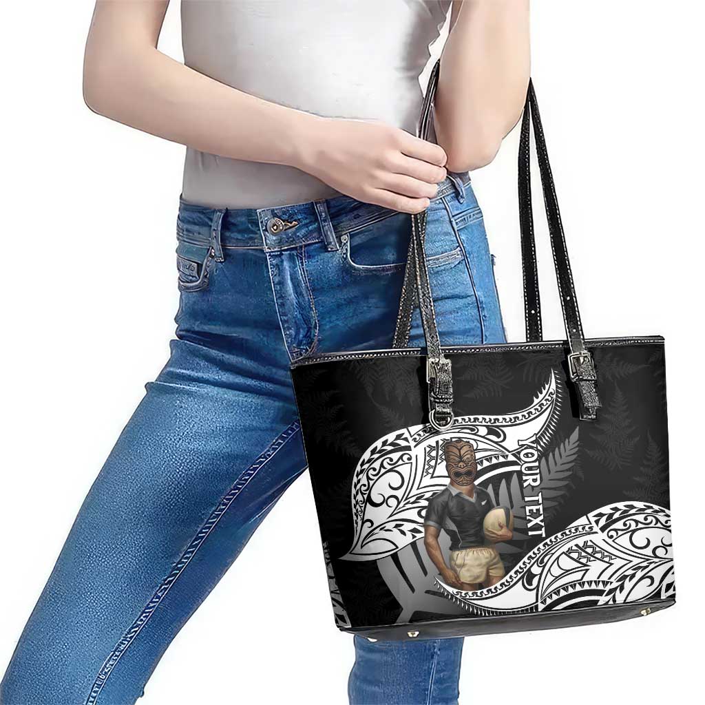 Custom New Zealand Silver Fern Rugby Leather Tote Bag 2024 Aotearoa Maori Mascot Go All Black LT14 - Polynesian Pride