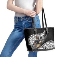 Custom New Zealand Silver Fern Rugby Leather Tote Bag 2024 Aotearoa Maori Mascot Go All Black LT14 - Polynesian Pride