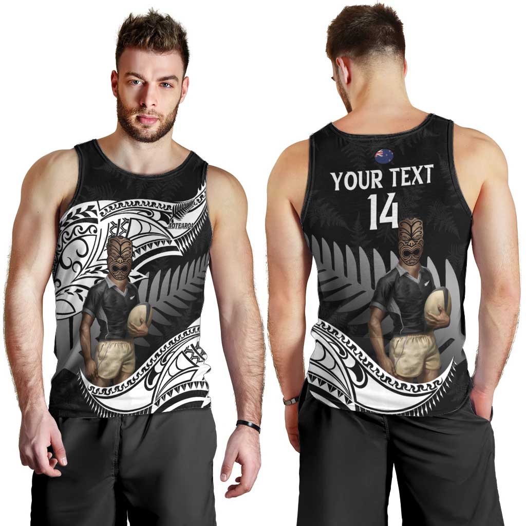 Custom New Zealand Silver Fern Rugby Men Tank Top 2024 Aotearoa Maori Mascot Go All Black LT14 - Polynesian Pride