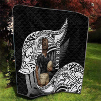 Custom New Zealand Silver Fern Rugby Quilt 2024 Aotearoa Maori Mascot Go All Black LT14 - Polynesian Pride