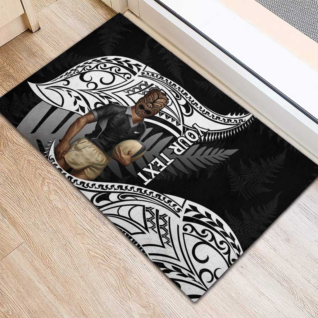 Custom New Zealand Silver Fern Rugby Rubber Doormat 2024 Aotearoa Maori Mascot Go All Black LT14 - Polynesian Pride