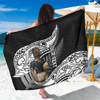 Custom New Zealand Silver Fern Rugby Sarong 2024 Aotearoa Maori Mascot Go All Black LT14 One Size 44 x 66 inches Black - Polynesian Pride