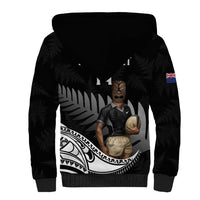 Custom New Zealand Silver Fern Rugby Sherpa Hoodie 2024 Aotearoa Maori Mascot Go All Black LT14 - Polynesian Pride