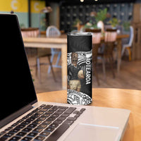 Custom New Zealand Silver Fern Rugby Skinny Tumbler 2024 Aotearoa Maori Mascot Go All Black LT14 - Polynesian Pride