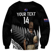 Custom New Zealand Silver Fern Rugby Sweatshirt 2024 Aotearoa Maori Mascot Go All Black LT14 - Polynesian Pride