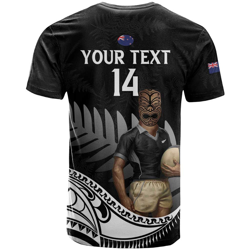 Custom New Zealand Silver Fern Rugby T Shirt 2024 Aotearoa Maori Mascot Go All Black LT14 - Polynesian Pride
