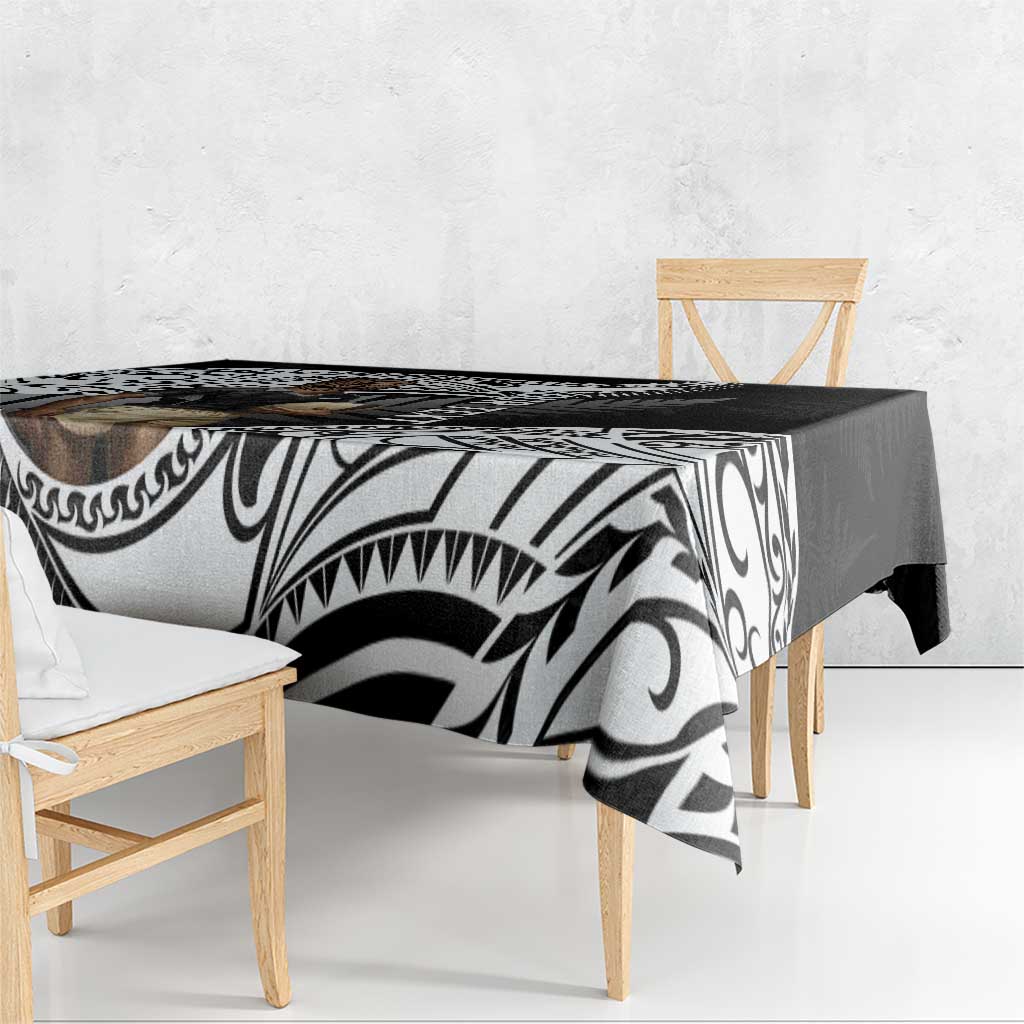 Custom New Zealand Silver Fern Rugby Tablecloth 2024 Aotearoa Maori Mascot Go All Black LT14 - Polynesian Pride