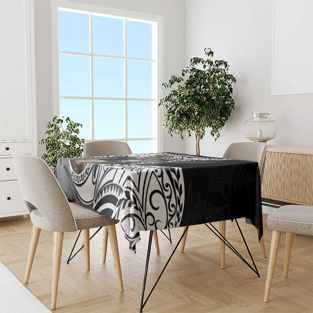 Custom New Zealand Silver Fern Rugby Tablecloth 2024 Aotearoa Maori Mascot Go All Black LT14 - Polynesian Pride