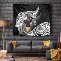 Custom New Zealand Silver Fern Rugby Tapestry 2024 Aotearoa Maori Mascot Go All Black LT14 - Polynesian Pride