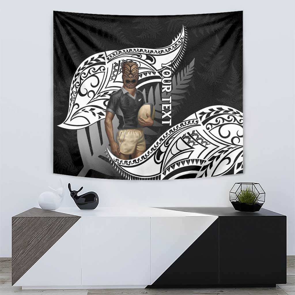 Custom New Zealand Silver Fern Rugby Tapestry 2024 Aotearoa Maori Mascot Go All Black LT14 - Polynesian Pride