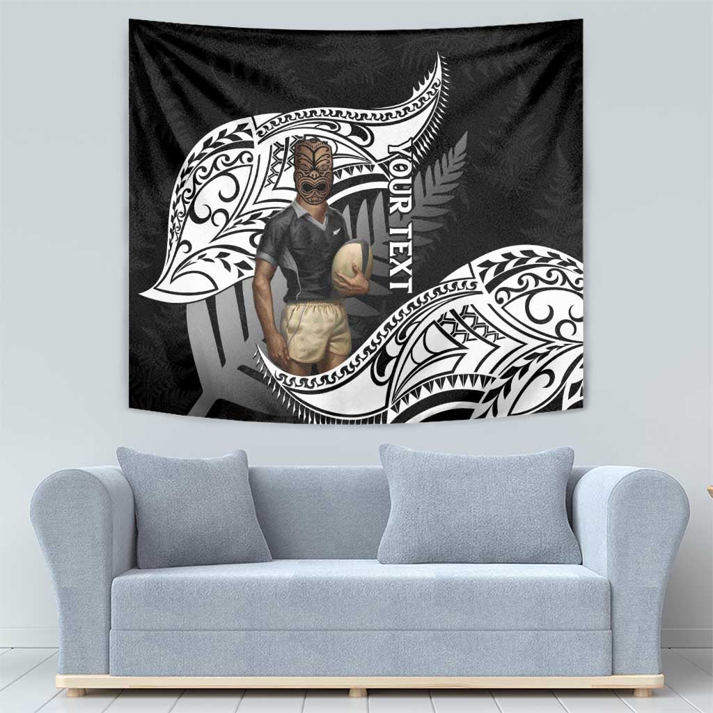 Custom New Zealand Silver Fern Rugby Tapestry 2024 Aotearoa Maori Mascot Go All Black LT14 - Polynesian Pride