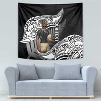 Custom New Zealand Silver Fern Rugby Tapestry 2024 Aotearoa Maori Mascot Go All Black LT14 - Polynesian Pride