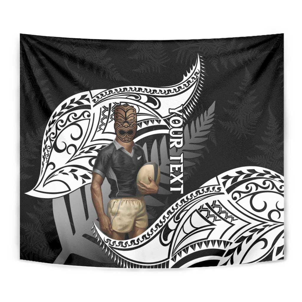 Custom New Zealand Silver Fern Rugby Tapestry 2024 Aotearoa Maori Mascot Go All Black LT14 - Polynesian Pride