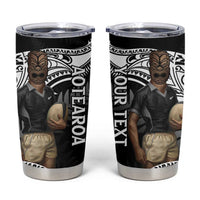 Custom New Zealand Silver Fern Rugby Tumbler Cup 2024 Aotearoa Maori Mascot Go All Black LT14 Black - Polynesian Pride
