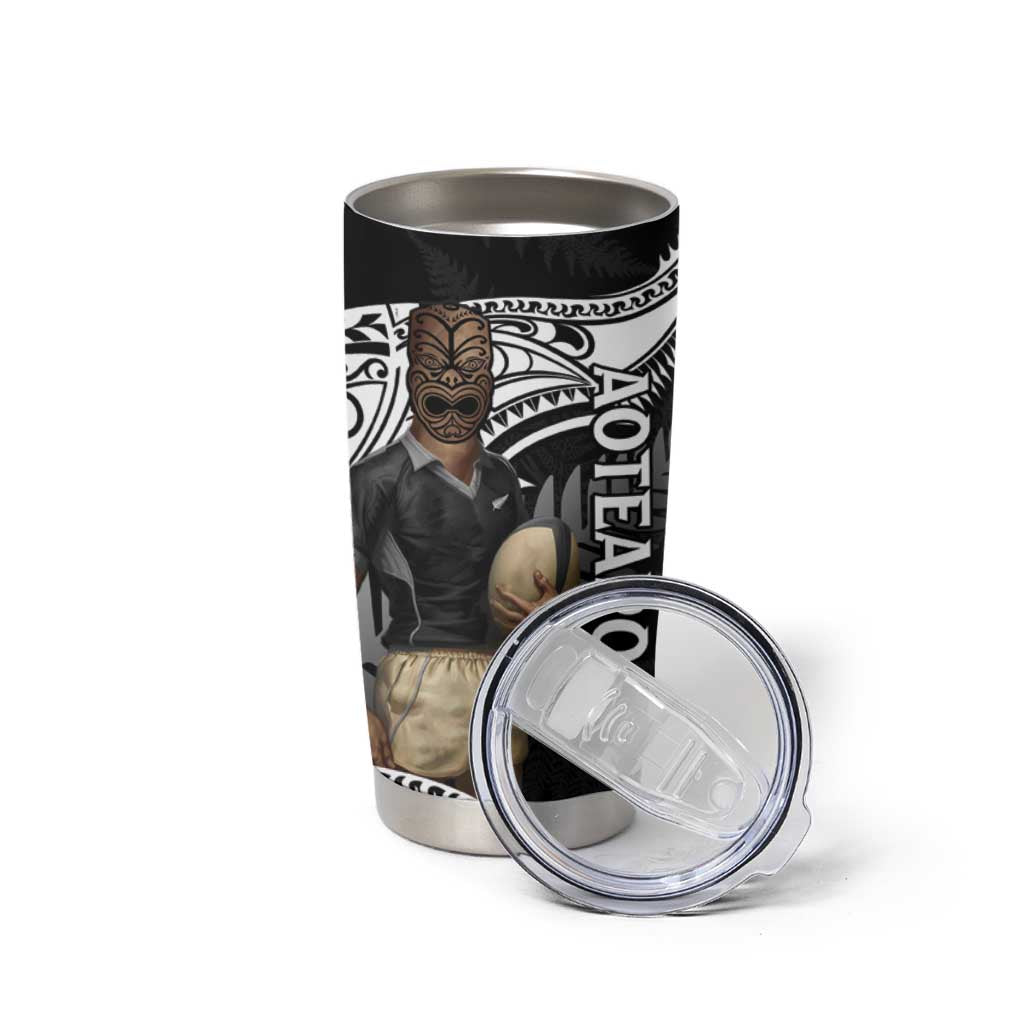 Custom New Zealand Silver Fern Rugby Tumbler Cup 2024 Aotearoa Maori Mascot Go All Black LT14 - Polynesian Pride