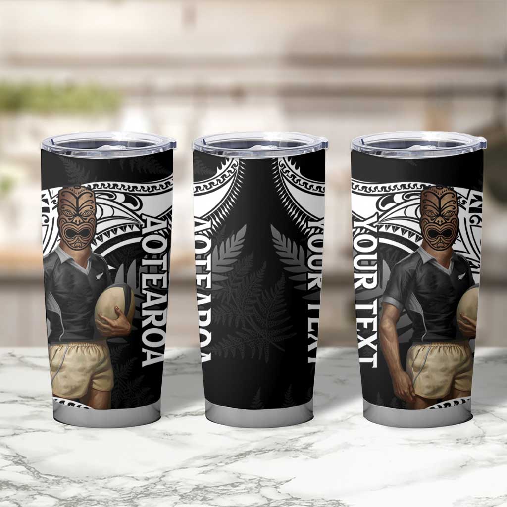 Custom New Zealand Silver Fern Rugby Tumbler Cup 2024 Aotearoa Maori Mascot Go All Black LT14 - Polynesian Pride
