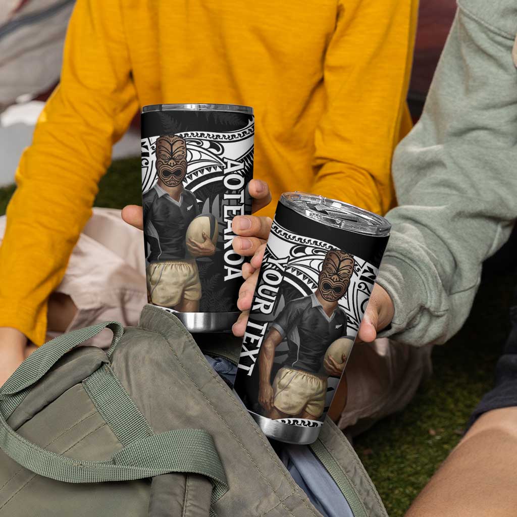 Custom New Zealand Silver Fern Rugby Tumbler Cup 2024 Aotearoa Maori Mascot Go All Black LT14 - Polynesian Pride