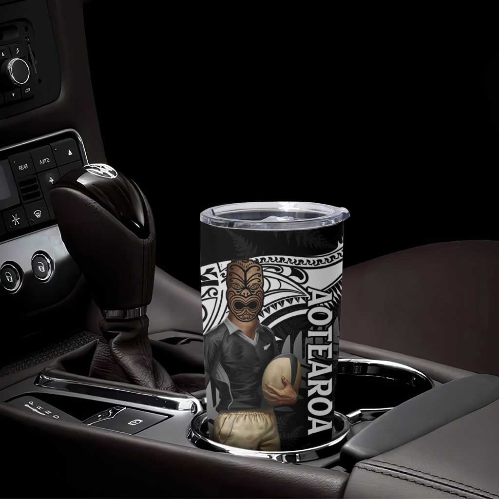 Custom New Zealand Silver Fern Rugby Tumbler Cup 2024 Aotearoa Maori Mascot Go All Black LT14 - Polynesian Pride