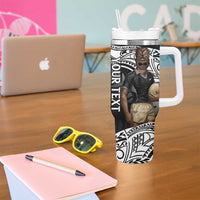 Custom New Zealand Silver Fern Rugby Tumbler With Handle 2024 Aotearoa Maori Mascot Go All Black LT14 - Polynesian Pride