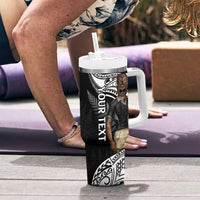 Custom New Zealand Silver Fern Rugby Tumbler With Handle 2024 Aotearoa Maori Mascot Go All Black LT14 - Polynesian Pride