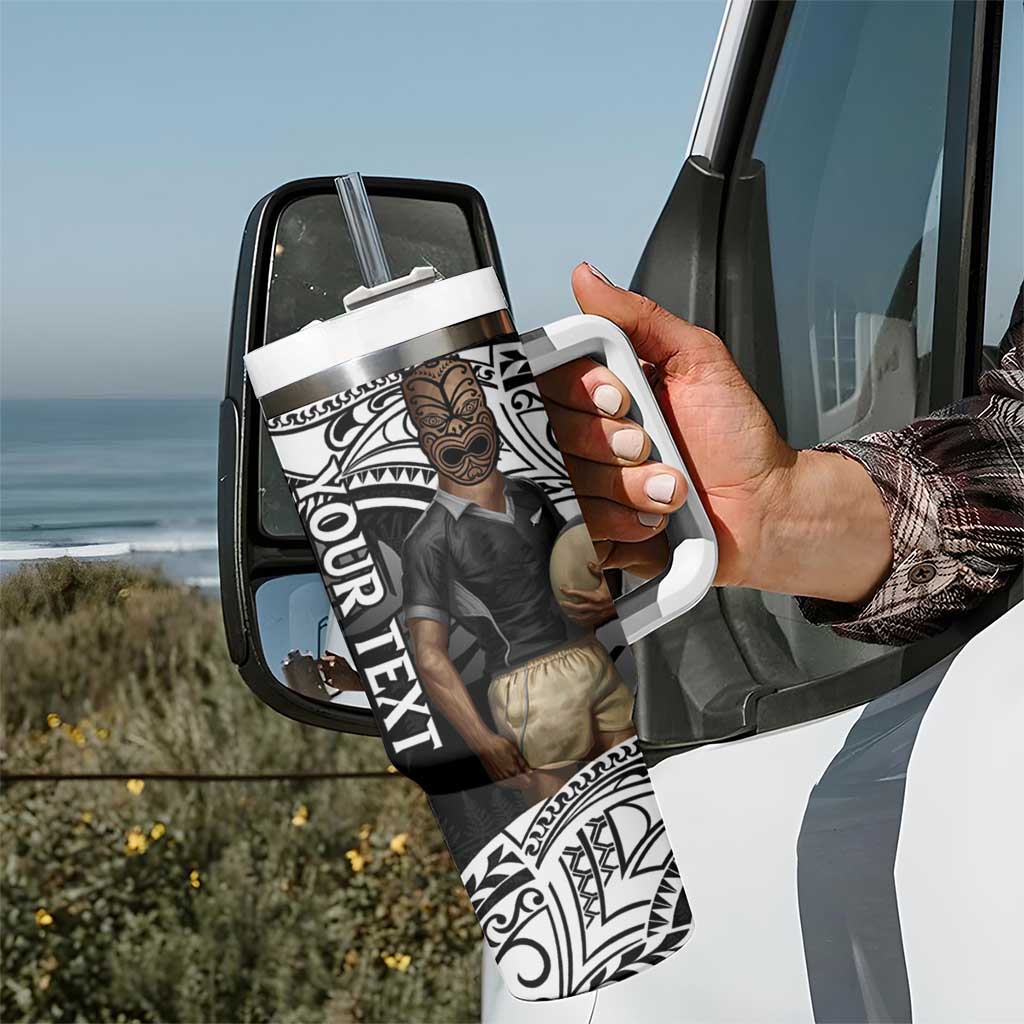 Custom New Zealand Silver Fern Rugby Tumbler With Handle 2024 Aotearoa Maori Mascot Go All Black LT14 - Polynesian Pride