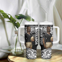 Custom New Zealand Silver Fern Rugby Tumbler With Handle 2024 Aotearoa Maori Mascot Go All Black LT14 - Polynesian Pride