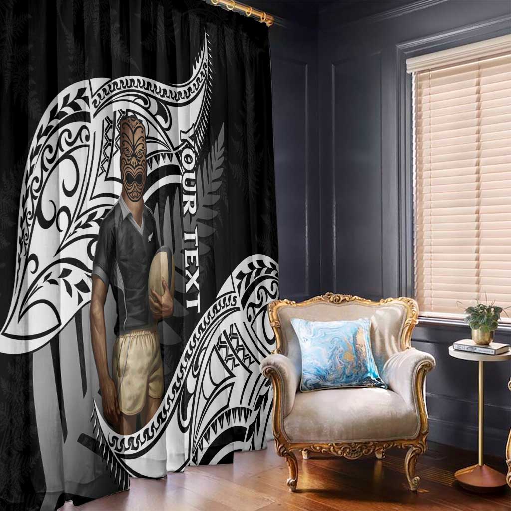 Custom New Zealand Silver Fern Rugby Window Curtain 2024 Aotearoa Maori Mascot Go All Black LT14 - Polynesian Pride